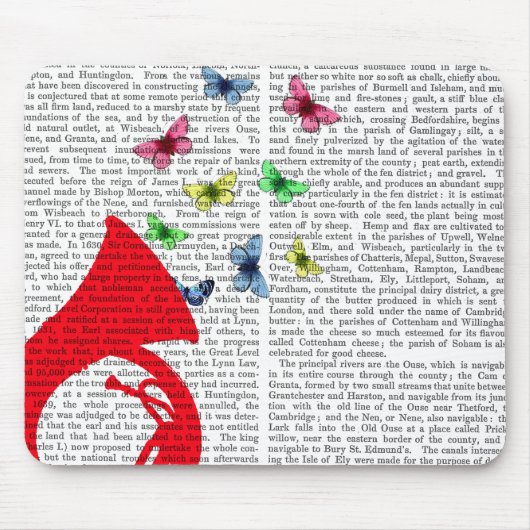 Tuba met Butterflies Muismat (Voorkant)