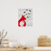 Tuba met Butterflies Poster (Keuken)