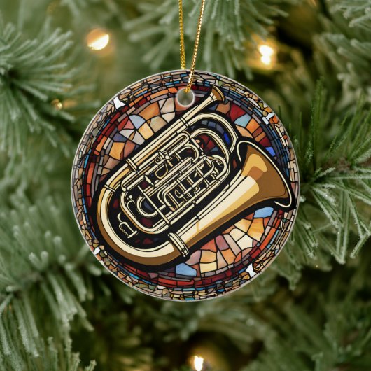 Tuba Music Keramisch Ornament (Boom)