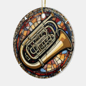 Tuba Music Keramisch Ornament (Links)
