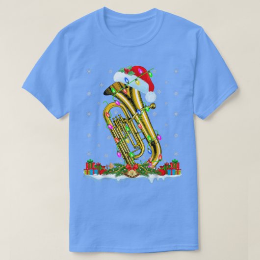 Tuba Music Lover Matching Santa Hat Tuba Christmas T-shirt (Design voorkant)