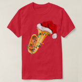 Tuba Music Lover Xmas Lighting Santa Hat Tuba Chri T-shirt (Design voorkant)