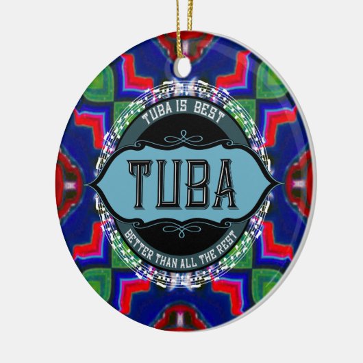 Tuba Music Note Circle Keramisch Ornament (Links)