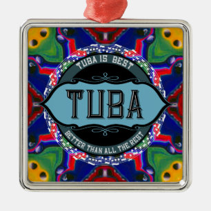 Tuba Music Note Circle Metalen Ornament