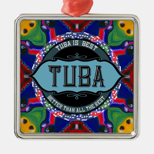Tuba Music Note Circle Metalen Ornament (Voorkant)