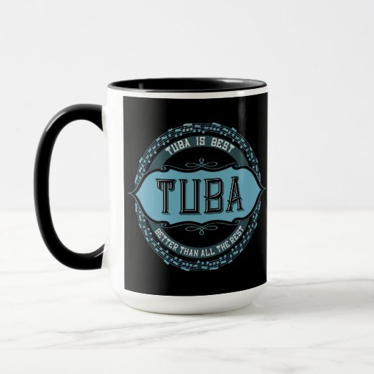 Tuba Music Note Circle Mug Mok (Links)
