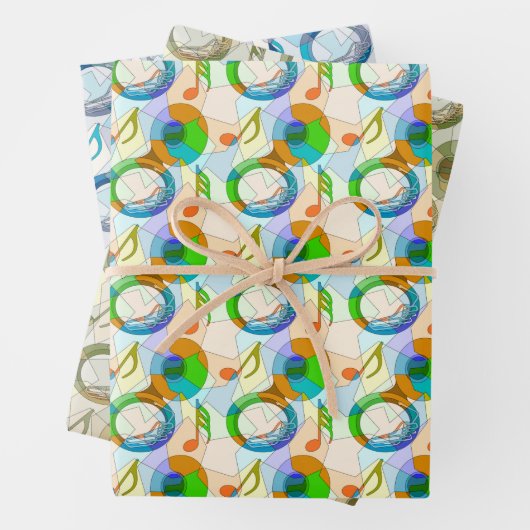 Tuba Music Note Fragmenten Inpakpapier Vel (In situ)