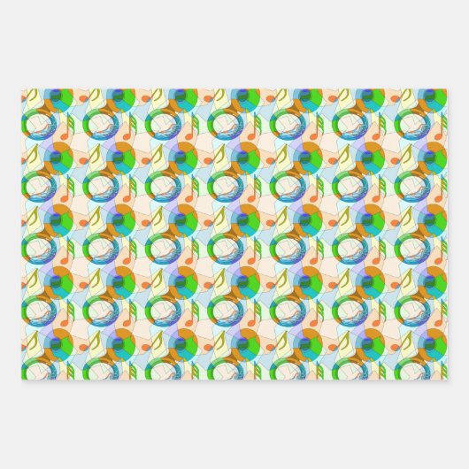 Tuba Music Note Fragmenten Inpakpapier Vel (Voorkant)