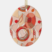 Tuba Music Note Fragmenten Reds Ceramic Ornament (Rechts)