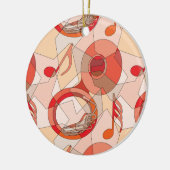 Tuba Music Note Fragmenten Reds Ceramic Ornament (Links)