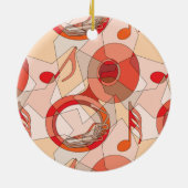 Tuba Music Note Fragmenten Reds Ceramic Ornament (Achterkant)