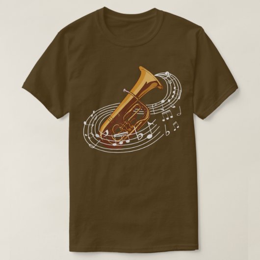 Tuba Music Notes of Brass Instruments T-shirt (Design voorkant)
