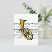 Tuba musical 04 B Briefkaart (Staand voorkant)