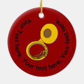 Tuba Musical Instrument Keramisch Ornament (Achterkant)