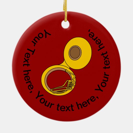 Tuba Musical Instrument Keramisch Ornament (Achterkant)