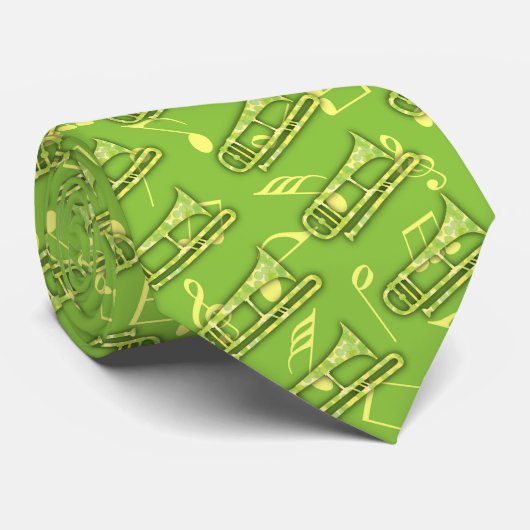 Tuba Musical Instruments Pattern Stropdas (Opgerold)