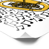 Tuba Musical Notes Tubaist Messing Muzikant Foto Afdruk (Hoek)