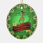 Tuba ~ Musical Scroll ~ Merry Kerst~ * ~ Keramisch Ornament (Links)
