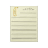 Tuba Musician Band Teacher Notepad Notitieblok (Linkerzijde)