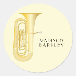 Tuba Musician Band Teacher Oval Sticker