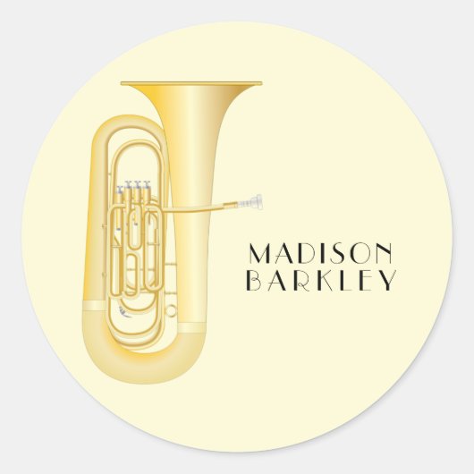 Tuba Musician Band Teacher Oval Sticker (Voorkant)