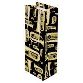 Tuba Musician Band Teacher Wine Gift Bag Wijn Cadeautas (Voorkant Gekanteld)
