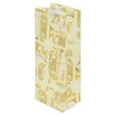Tuba Musician Band Teacher Wine Gift Bag Wijn Cadeautas (Achterkant Gekanteld)