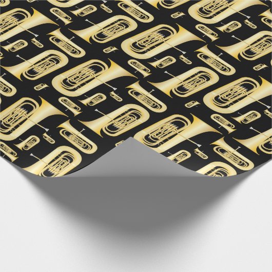 Tuba Musician Band Teacher Wrapping Paper Cadeaupapier (Hoek)