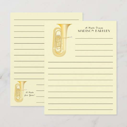 Tuba Musicien Band Leraar Bedankt (Voorkant / Achterkant)