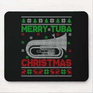 Tuba-muziek liefhebber Xmas-verlichting Lelijke Ke Muismat