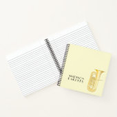 Tuba-muzikant Bandleraar Notitieboek (Binnen)