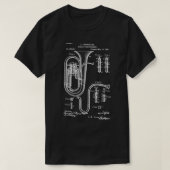 Tuba Patent Graphic Blueprint T-shirt (Design voorkant)