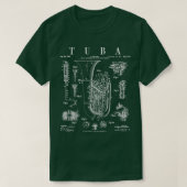 Tuba  Patent Tubaist Tubist Tekening Afdruk T-shirt (Design voorkant)