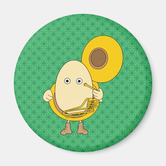 Tuba Player Egghead Magneet (Voorkant)