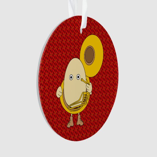 Tuba Player Egghead Ornament (voorkant)