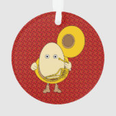 Tuba Player Egghead Ornament (achterkant)