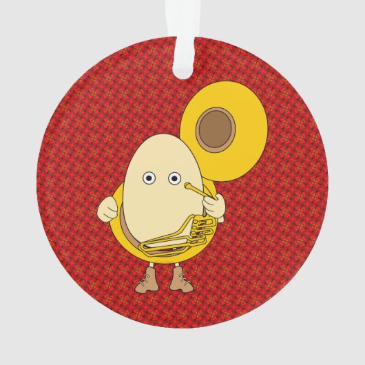 Tuba Player Egghead Ornament (achterkant)
