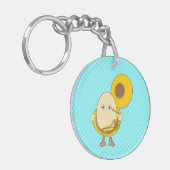 Tuba Player Egghead Sleutelhanger (Voorkant Links)