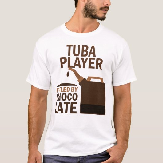 Tuba Player (Funny) Chocolate T-shirt (Voorkant)
