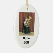 Tuba Player Gepersonaliseerde versiering Keramisch Ornament (Rechts)