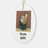 Tuba Player Gepersonaliseerde versiering Keramisch Ornament (Links)