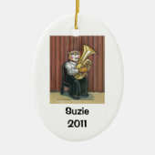 Tuba Player Gepersonaliseerde versiering Keramisch Ornament (Voorkant)