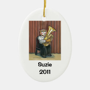 Tuba Player Gepersonaliseerde versiering Keramisch Ornament