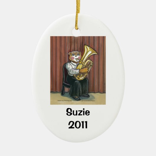 Tuba Player Gepersonaliseerde versiering Keramisch Ornament (Voorkant)