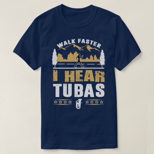 Tuba Player loopt sneller af Funny Quote T-shirt (Design voorkant)