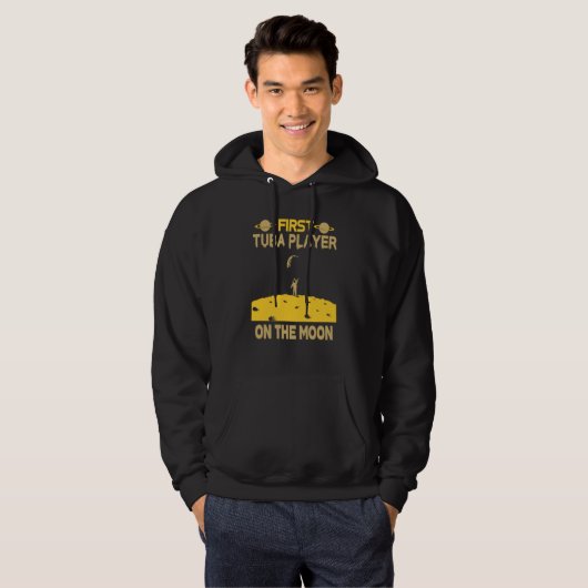 Tuba Player On The Moon Hoodie (Voorkant volledig)