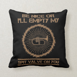 Tuba Player Wind Brass Instrument Sarcasm Spit Val Kussen