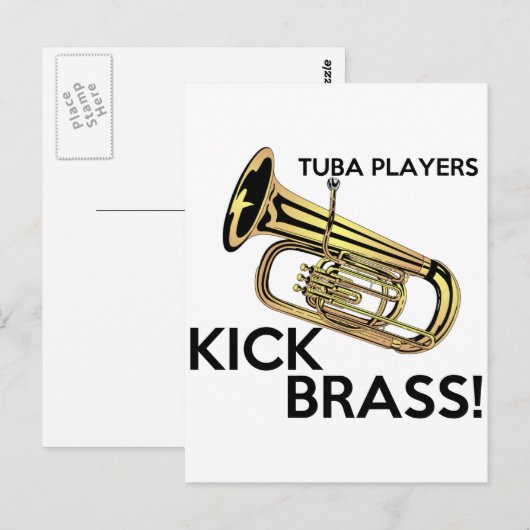 Tuba Players Kick Brass Briefkaart (Voorkant / Achterkant)