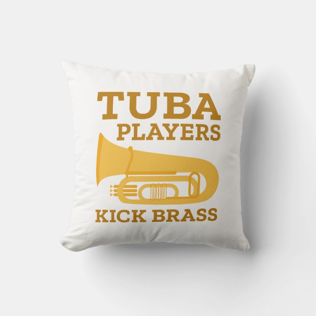 Tuba Players Kick Brass Kussen (Voorkant)