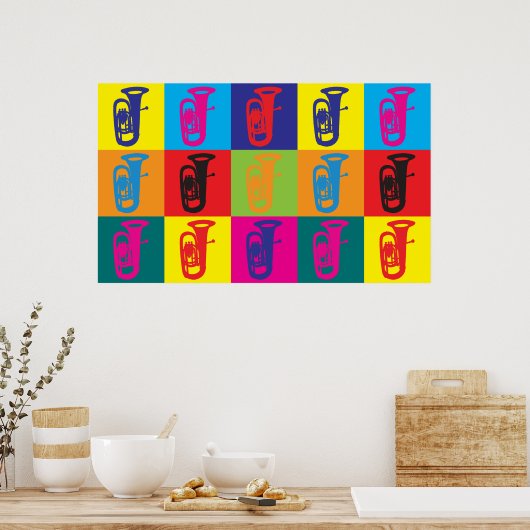 Tuba Pop Art Poster (Keuken)